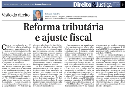 Reforma tributária e ajuste fiscal